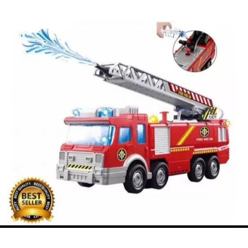 Mainan Edukasi anak - Mobil Pemadam Kebakaran bisa semprot air ( Fire Squad Firemen Truck ) SY732-4
