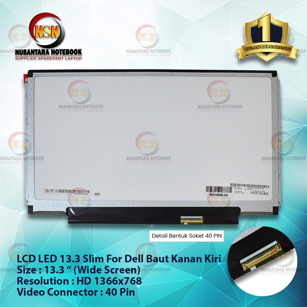 LED LCD Layar 13.3 Slim For Dell