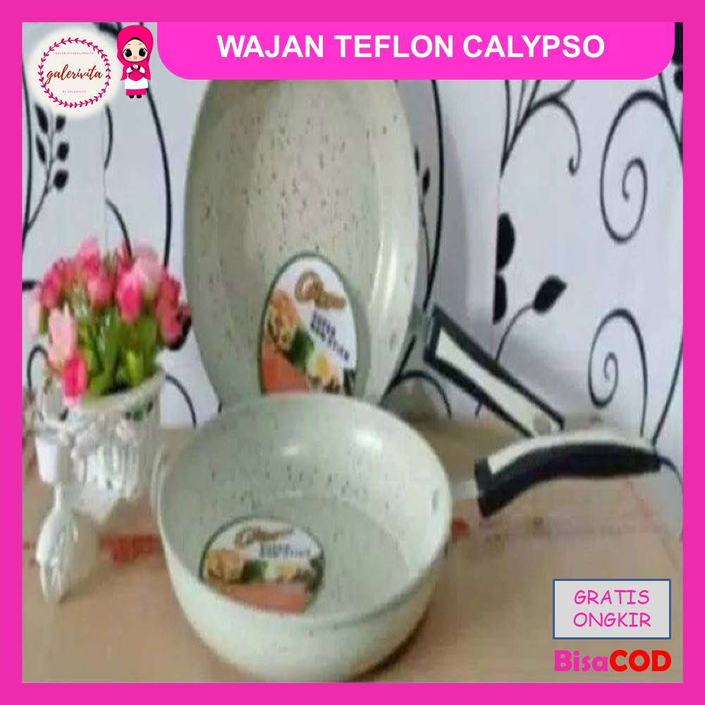 Wajan Teflon Anti Lengket Calypso / Wajan Teflon Diameter 22 Cm / Wajan Teflon Termurah / Calypso Fr