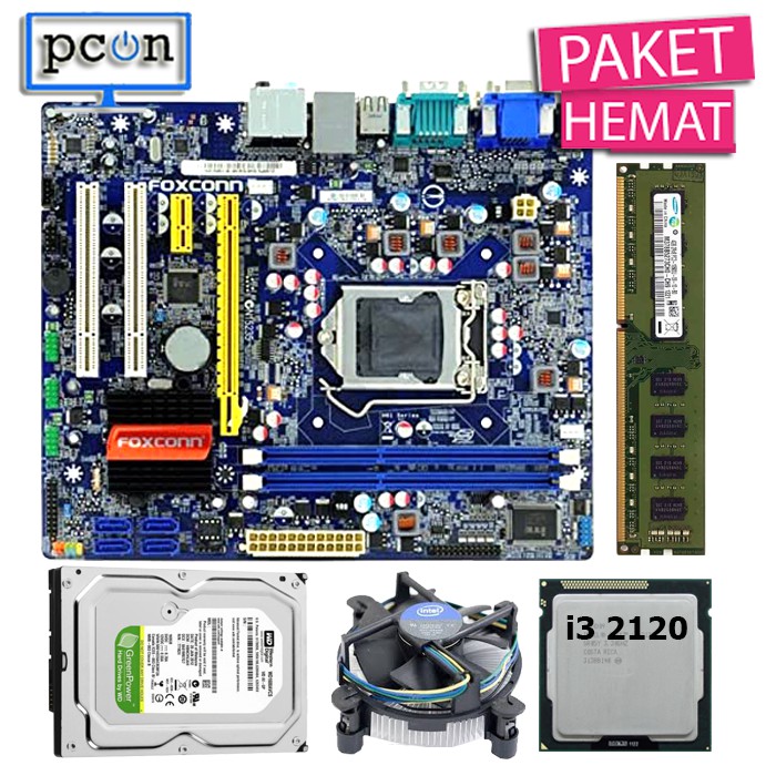 PAKET MAINBOARD LGA 1155 H61 DAN I3 2120 LENGKAP