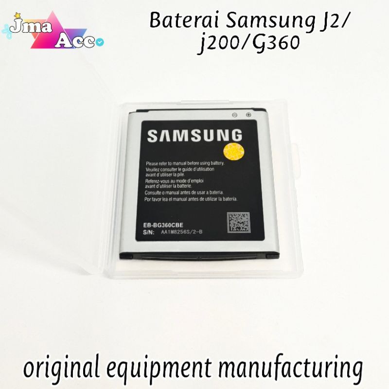 Baterai Samsung J2 /J2Baterai Samsung J2/J200/G360/EB-BG360CBE/Original battery batre hp +Packing Bu