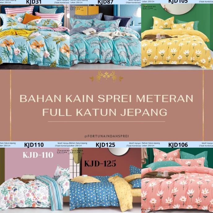 Bahan Kain Sprei Katun Jepang Import Original Berbagai Motif