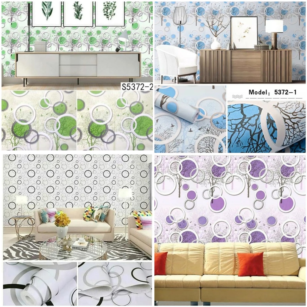 Wallpaper Sticker Kamar Tidur Per Meter Motif Polkadot Walpaper Dinding Rumah Plafon Meja Furniture