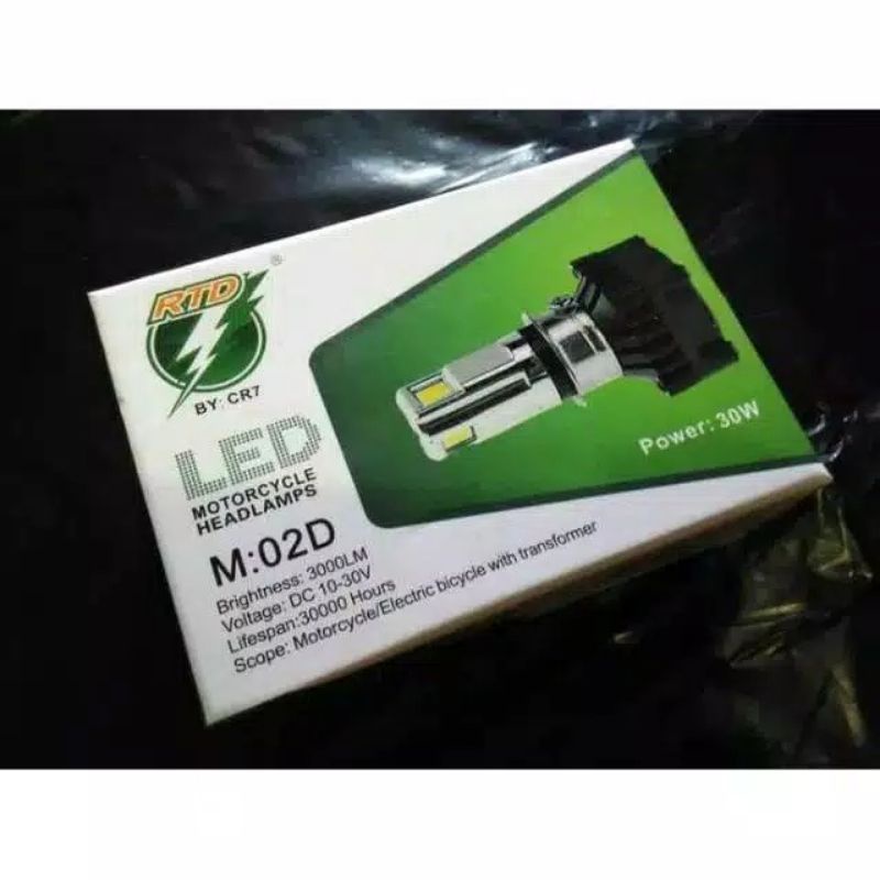 LAMPU LED UTAMA DEPAN RTD MO2D 30WATT 3SISI 3MATA 3TITIK 3LED