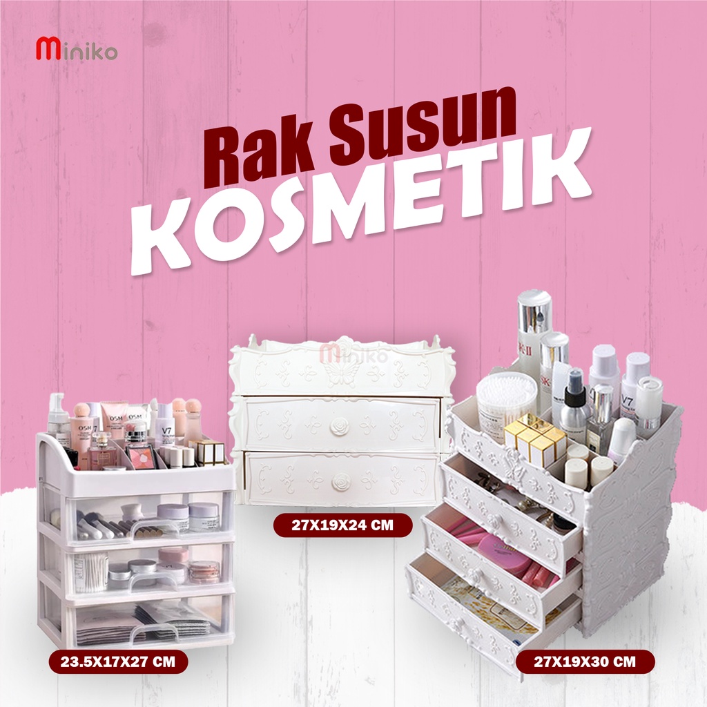 Rak Kosmetik Multifungsi Rak Kosmetik 3Laci Kotak Make Up