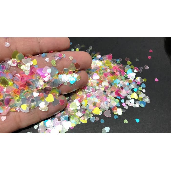 Heart glitter love sprinkle nailart scrapbooking craft clay resin