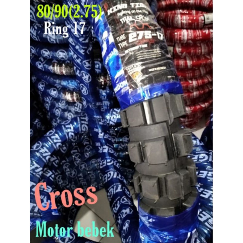 Ban motif Cross/tahu  motor bebek size 80/90(275) Ring 17 non tubless