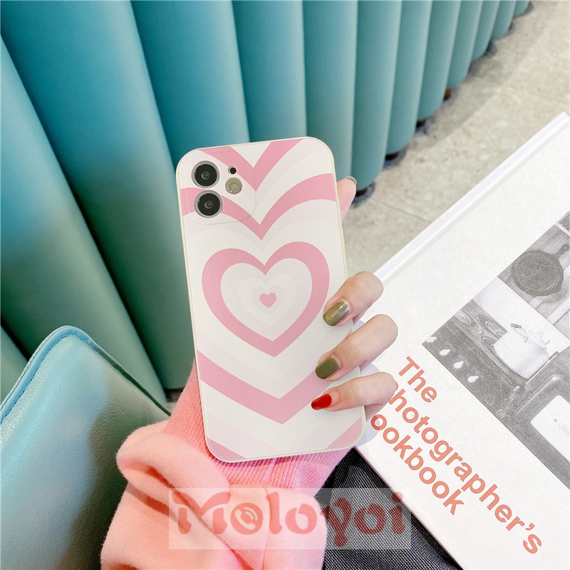 Soft Case Tpu Motif Hati Warna Gradasi Untuk Iphone 6 6s 7 8 Plus X Xs Xr Xs Max 11 12 Pro Max Se 2020