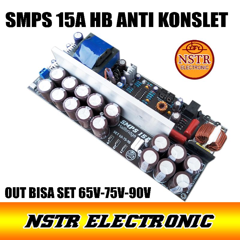 Smps Halrbridge 15 amper 1.5kva 75v plus extra bias untuk class d