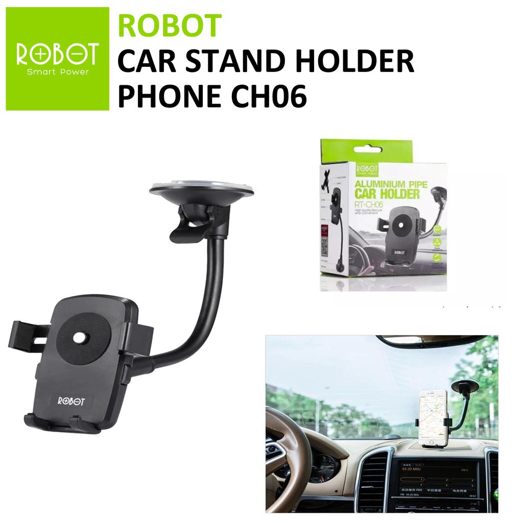 ✅RESMI - CAR Holder HP Mobil Robot CH06 - Holder Mobil Dashboard Kaca Senderan Tempat Pegangan HP Di Mobil