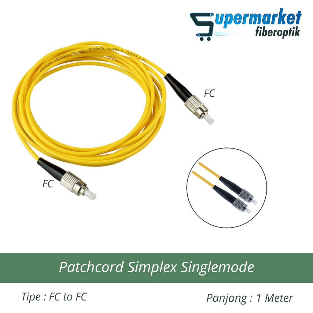 Patchcord Fiber Optik Simplex SM FC to FC Panjang 1 Meter