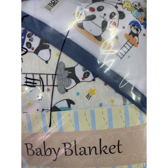 Baby lucky -- blengket/selimut topi bayi motif full print bb lucky DISKON