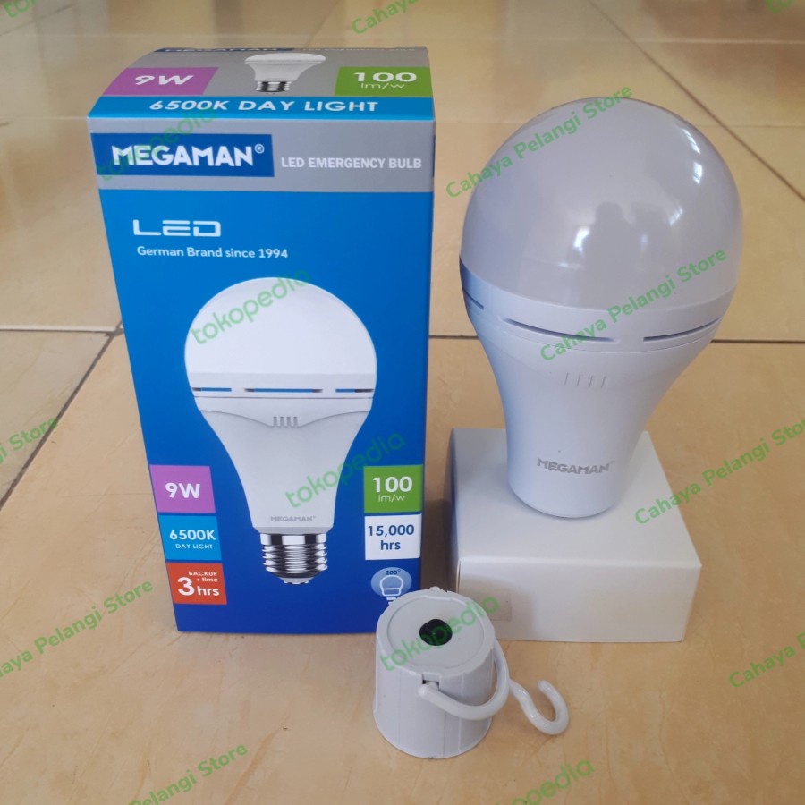 MEGAMAN Lampu LED Emergency 9 Watt 9W  - Putih 6500K