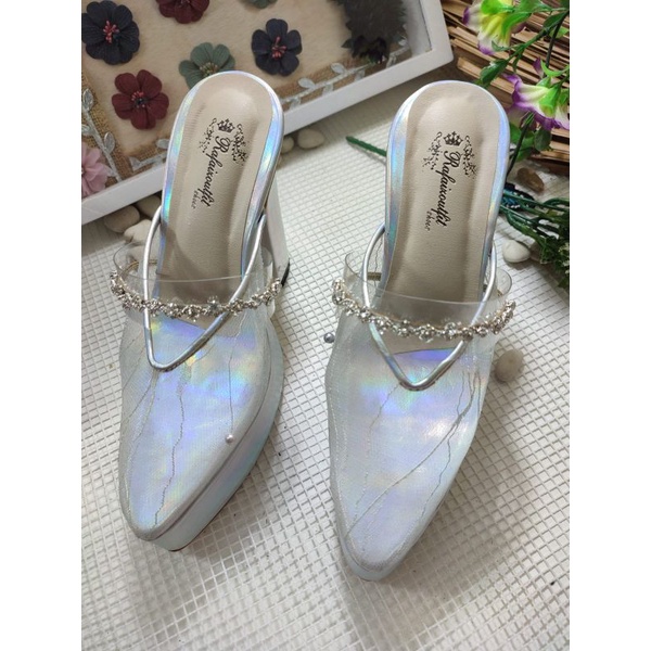 sepatu Azwa silver rafaizoutfit 12cm tahu