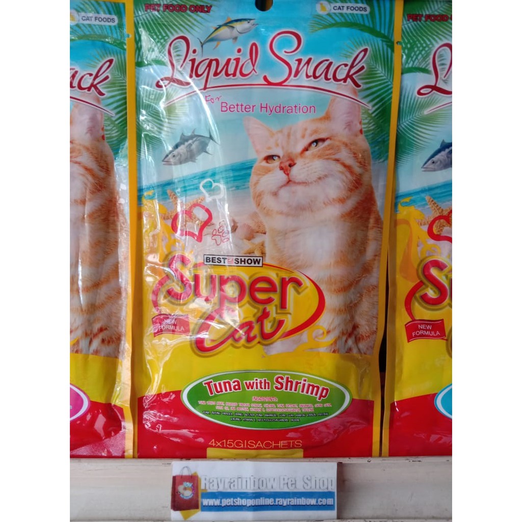 Super Cat Liquid Tuna With Shrimp 60gr Cemilan Kucing Cat Food Shopee Indonesia