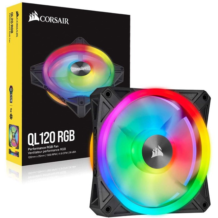 Corsair iCUE QL120 RGB 120mm PWM Single Fan BLACK atau WHITE