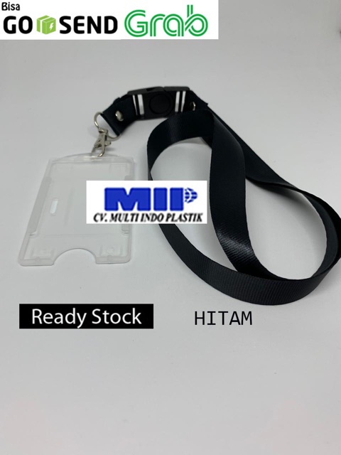 Tali gantungan id card hitam/tali nametag hitam/casing id card/tali lanyard 2 cm/tali id card murah