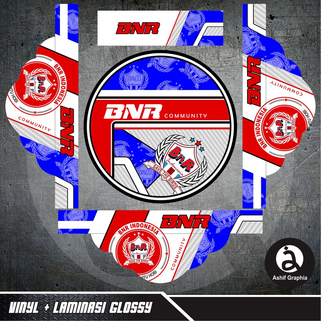 STICKER STIKER DECAL TEBOK LOVEBIRD BNR PUTIH BIRU COD