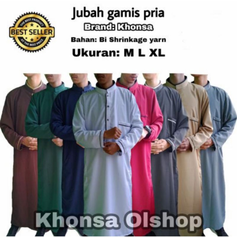 Gamis Pria Jubah Ikhwan Baju Muslim List Dewasa