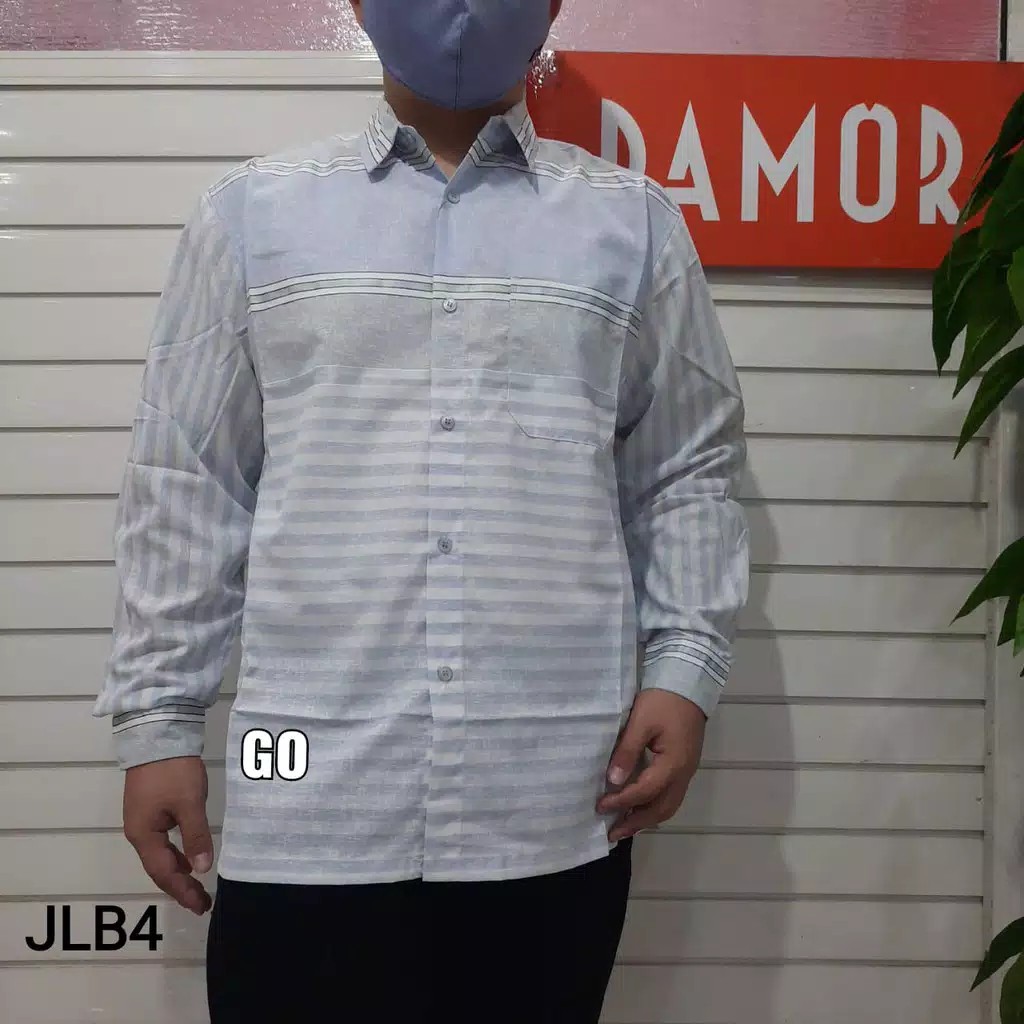 gos JLB DAMOR(CRESSIDA) KEMEJA Cowok Pakaian Pria Kemeja Slimfit Lengan Panjang