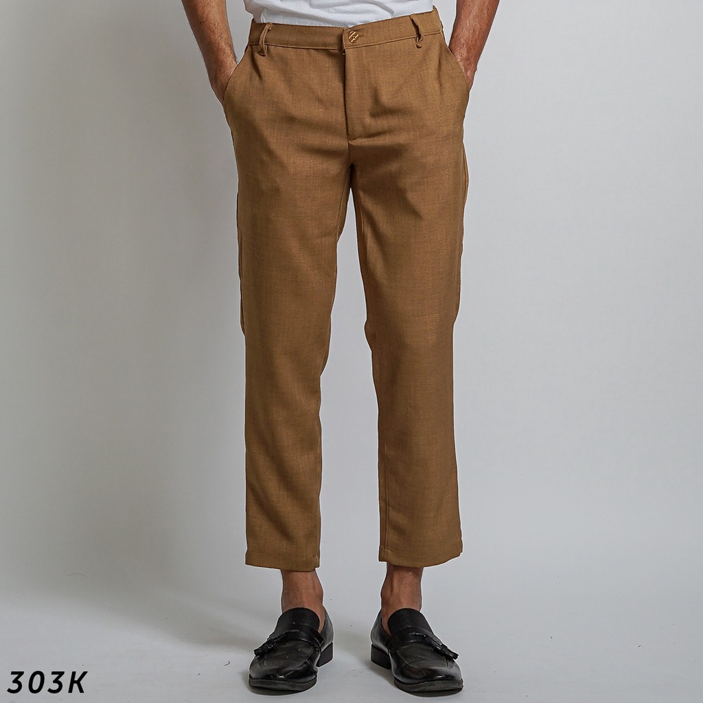 HSRM Celana Dapper Ankle Pants Brown Misty 303 K