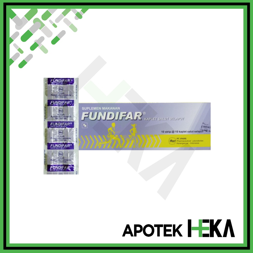 Fundifar Kaplet Box isi 10x10 Tablet - Multivitamin B1 B6 B12 E (SEMARANG)