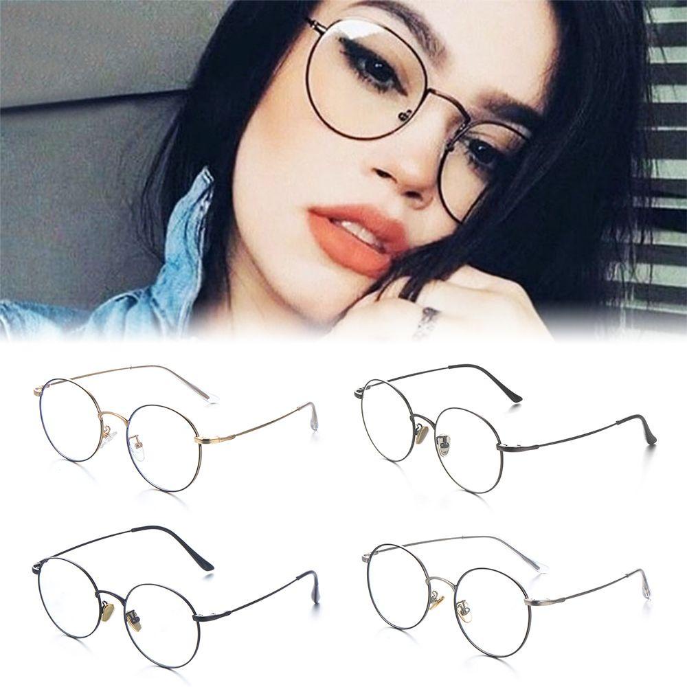 Lily Blue Light Blocking Glasses Metal Frame Bulat Uv400Kacamata Gaming Anti Blue Light