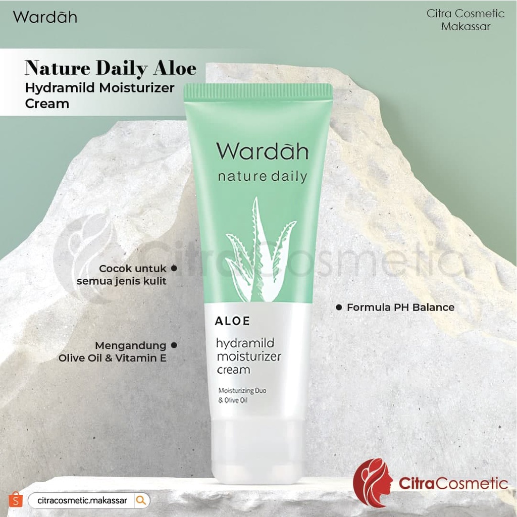 Wardah Nature Daily Aloe Hydramild Series Multifunction Gel | Facial Wash | Moisturizer Cream | Hydramild Serum