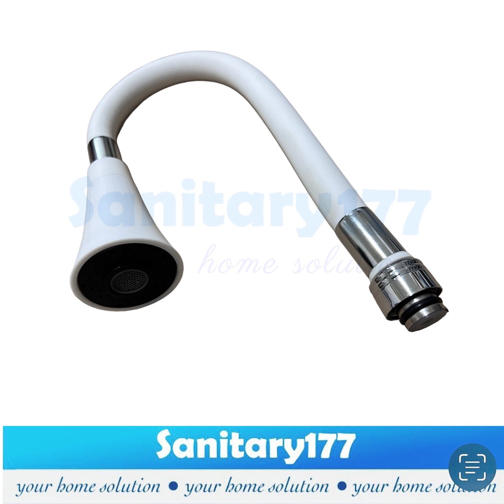 Sambungan Kepala leher selang Fleksibel kran sink Putih 2in1 TW50-Head terompet white Kepala selang Fleksibel kran sink Hitam dgn saringan 2in1 Terompet TB50-Head 2in1 keran air spout angsa flexible cuci piring tembok spare part  spout