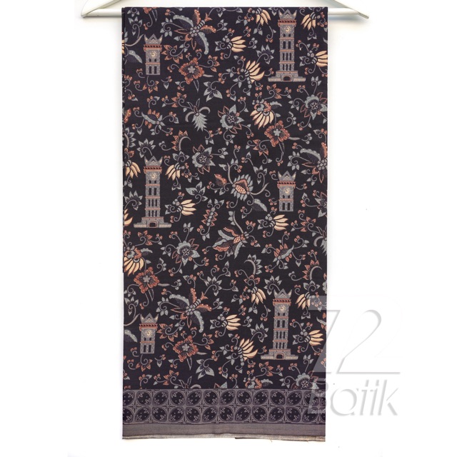 JARIK BATIK Premium Bahan Katun Motif Jam Gadang Warna Hitam Item Black 728207 Cap 72 Kain Jarik Jarit Samping Kebat Panjang Batik Katun Modern Premium Bahan Seragam Batik Pernikahan Kantor Keluarga Murah Kamen Jadi Batik Bali Lembaran