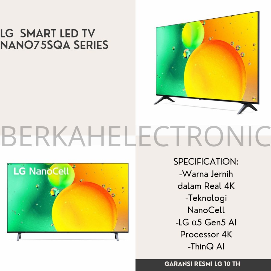 LG TV 70 INCH SMART LED TV 70NANO75SQA