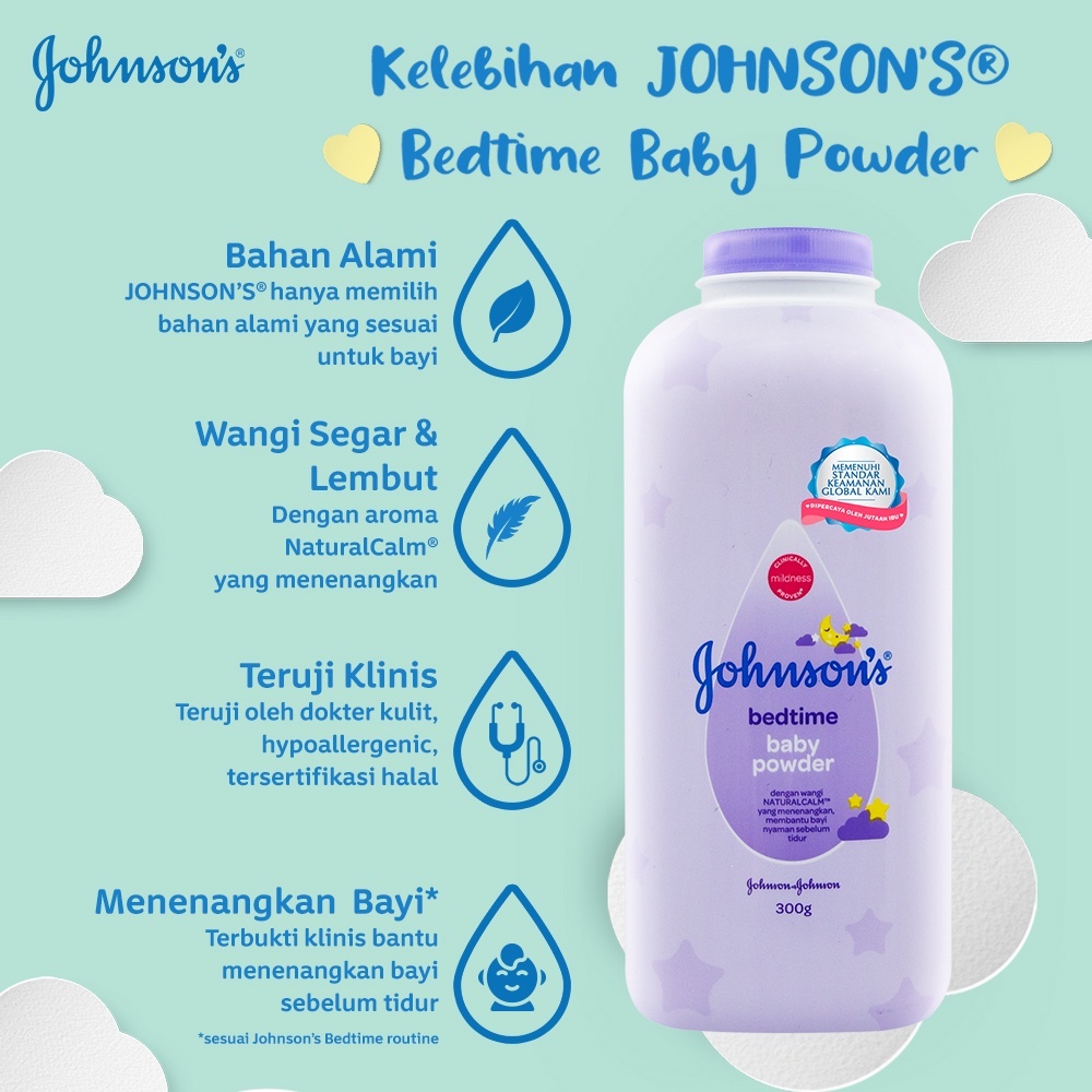 JOHNSON'S Bedtime Baby Powder - Bedak Bayi 300gr