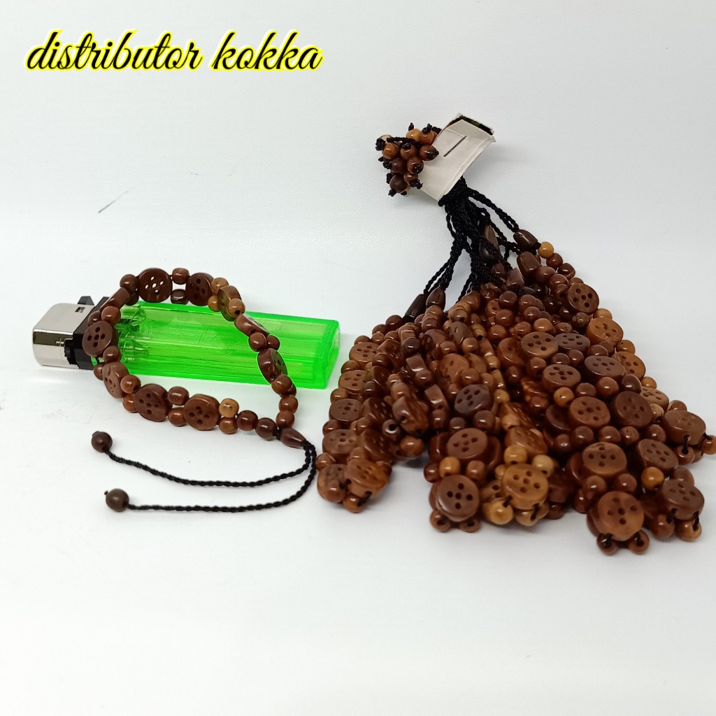 ( SUPER MURAH ) Harga grosir 10 pcs gelang Kokka kaukah kancing coklat