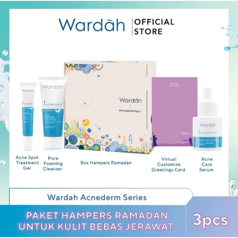 PAKET HAMPERS WARDAH LIGHTENING SERIES 5PCS|| WARDAH ACNEDERM SERIES 3PCS||