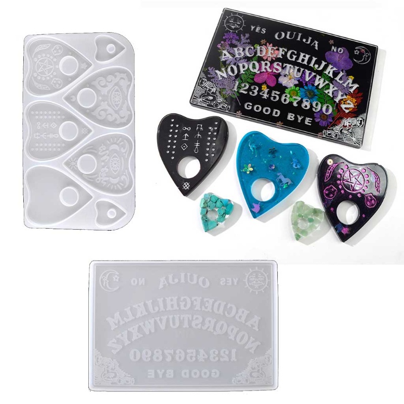 SIY  2Pcs Ouija- Board Planchette Resin Molds Gothic Ouija- Board Game Silicone Molds