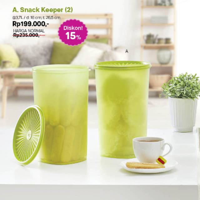 Toples snack keeper hijau