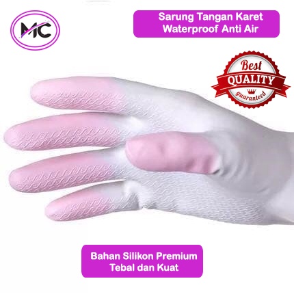 Sarung Tangan Cuci Piring Karet Silicone Latex Tebal Anti Air Waterproof Awet Kualitas Premium Praktis Murah