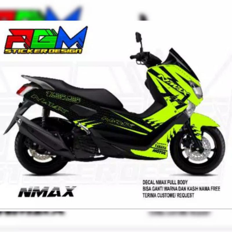 Stiker Decal Nmax Lama Fullbody hijau hitam01