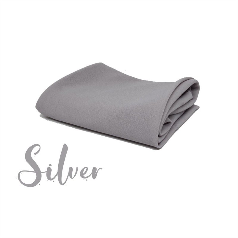 PASHMINA TALI DIAMOND ITALIANO Jahit tepi PASMINA INSTANT HIJAB TALI SABYAN THALIA-Abu Silver