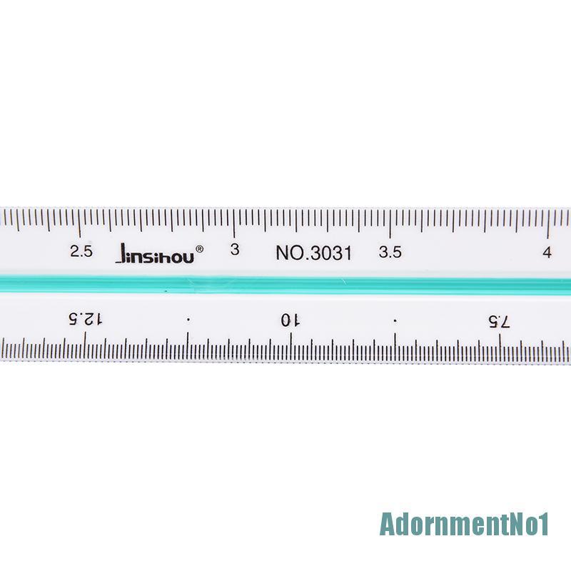 (AdornmentNo1) Penggaris Skala 1: 20 1: 25 1: 50 1: 75 1: 100 1: 125 Bentuk Segitiga Bahan Plastik