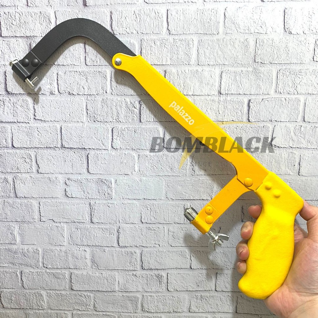 Gagang Gergaji Besi PALAZZO Hacksaw Frame Tanpa Mata Potong GG Karet