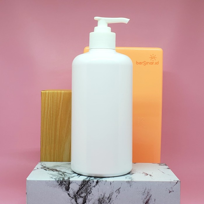 Botol Pump 500 ml Botol Tekan Plastik 500 ml Tutup Pump Putih Murah