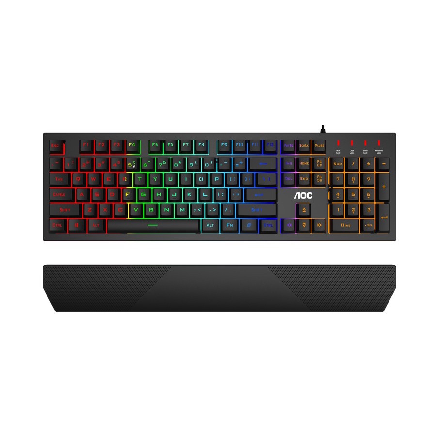 Keyboard AOC GK200 GK 200 RGB Gaming Keyboard With Wristpad