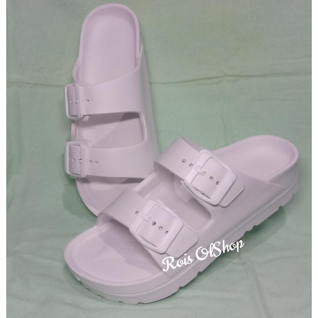 Sandal slop wanita korea style karet jelly tebel ban 2 original / sendal selop jely cewek dewasa perempuan