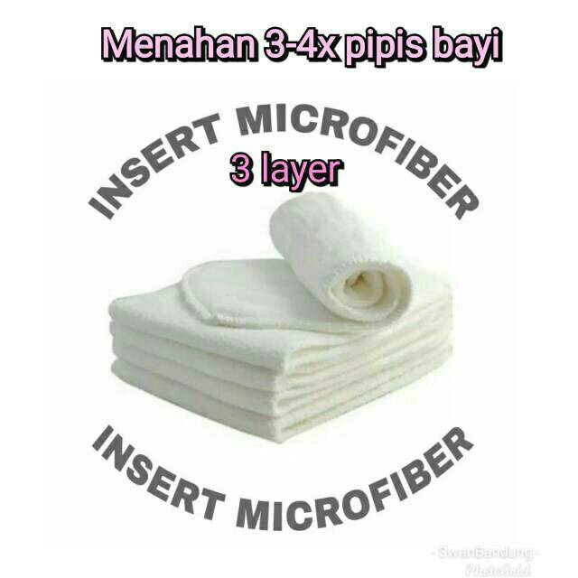 Insert 3 Layer Popok Clodi Diapers Microfiber Daya Serap Baik Bahan Lembut