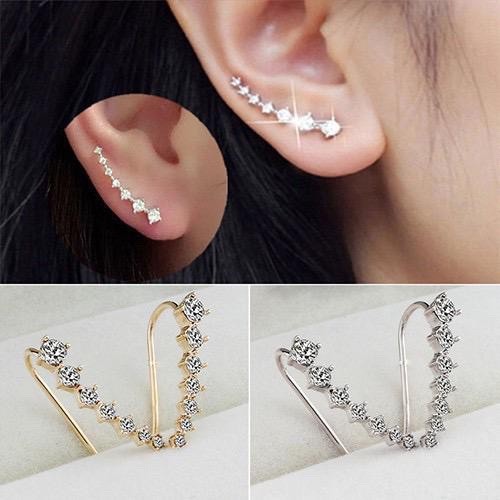 ★ODS★ FA07 Anting Garis  Comet Berlian Fashion Wanita Korea Aksesoris Murah