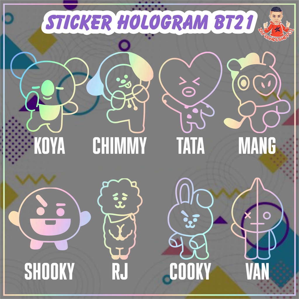 

STIKER BTS HOLOGRAM PELANGI BTS BT21 KARAKTER
