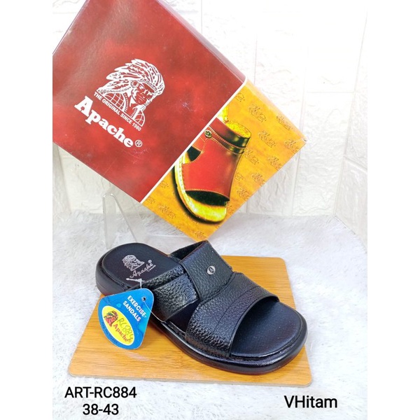 sandal kulit asli pria apache 884
