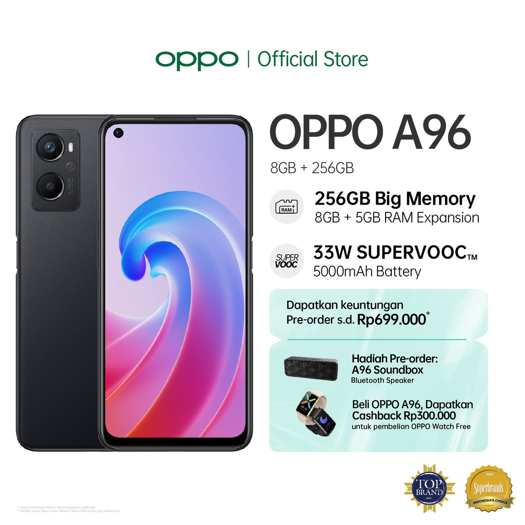 OPPO A96 8+5/256GB [SuperVooc, Big Internal, Snapdragon Prosesor]