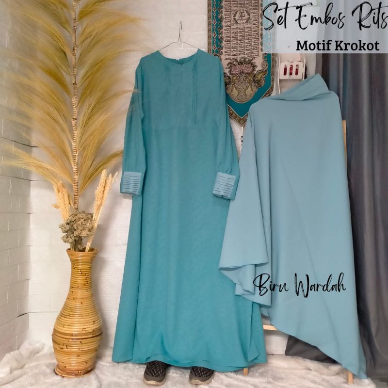 SET EMBOS MANSET RIST PART 2 / SETELAN GAMIS DEWASA / BAHAN WOLFIS EMBOS JILBAB KHIMAR FREE CADAR